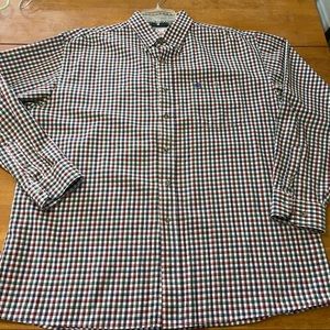 Wrangler George Straight Plaid Flannel Western Rodeo Button Up Shirt Size XL
